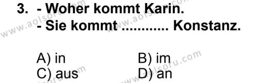 Almanca 1 Dersi 2011 - 2012 Yılı 1. Dönem Sınav Soruları 3. Soru