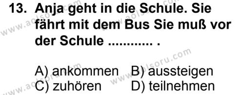 Almanca 1 Dersi 2011-2012 Yılı 1. Dönem Sınavı 13. Soru