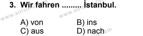 Almanca 1 Dersi 2011 - 2012 Yılı 3. Dönem Sınav Soruları 3. Soru