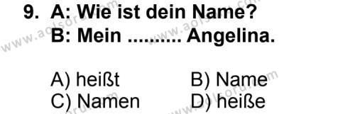 Almanca 1 Dersi 2012-2013 Yılı 1. Dönem Sınavı 9. Soru