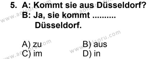 Almanca 1 Dersi 2012-2013 Yılı 3. Dönem Sınavı 5. Soru