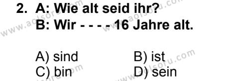 Almanca 1 Dersi 2014-2015 Yılı 2. Dönem Sınavı 2. Soru