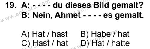 Almanca 1 Dersi 2014-2015 Yılı 2. Dönem Sınavı 19. Soru