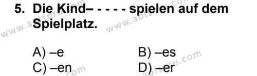 Almanca 1 Dersi 2016-2017 Yılı 2. Dönem Sınavı 5. Soru