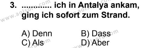Almanca 2 Dersi 2011-2012 Yılı 3. Dönem Sınavı 3. Soru