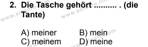 Almanca 2 Dersi 2012 - 2013 Yılı 1. Dönem Sınav Soruları 2. Soru
