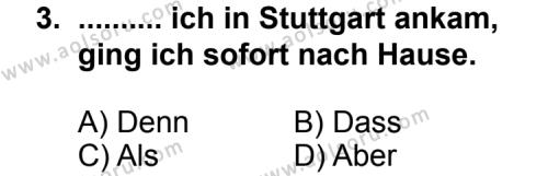 Almanca 2 Dersi 2012-2013 Yılı 1. Dönem Sınavı 3. Soru
