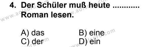Almanca 2 Dersi 2012 - 2013 Yılı Ek Sınav Soruları 4. Soru