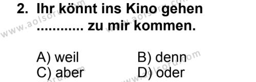Almanca 2 Dersi 2013-2014 Yılı 2. Dönem Sınavı 2. Soru