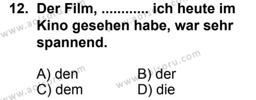 Almanca 2 Dersi 2013-2014 Yılı 2. Dönem Sınavı 12. Soru