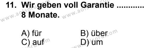 Almanca 3 Dersi 2011-2012 Yılı 2. Dönem Sınavı 11. Soru