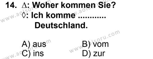 Almanca 3 Dersi 2011-2012 Yılı 2. Dönem Sınavı 14. Soru