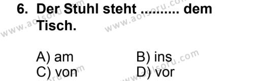 Almanca 3 Dersi 2012-2013 Yılı 1. Dönem Sınavı 6. Soru