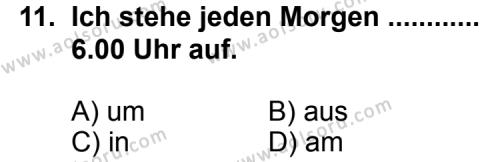 Almanca 3 Dersi 2013-2014 Yılı 1. Dönem Sınavı 11. Soru