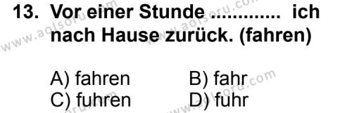 Almanca 3 Dersi 2013-2014 Yılı 2. Dönem Sınavı 13. Soru