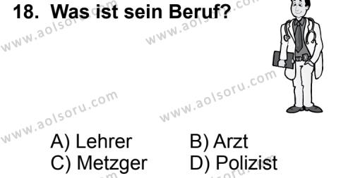 Almanca 3 Dersi 2014-2015 Yılı 1. Dönem Sınavı 18. Soru