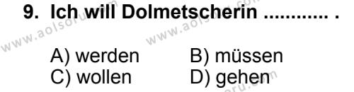 Almanca 4 Dersi 2011-2012 Yılı 2. Dönem Sınavı 9. Soru