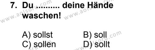 Almanca 4 Dersi 2012-2013 Yılı 1. Dönem Sınavı 7. Soru