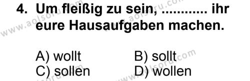 Almanca 4 Dersi 2013 - 2014 Yılı 2. Dönem Sınav Soruları 4. Soru