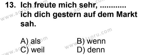 Almanca 4 Dersi 2013-2014 Yılı 2. Dönem Sınavı 13. Soru