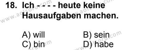 Almanca 4 Dersi 2014-2015 Yılı 2. Dönem Sınavı 18. Soru