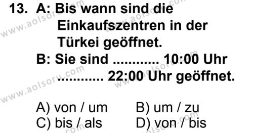 Almanca 5 Dersi 2011-2012 Yılı 1. Dönem Sınavı 13. Soru
