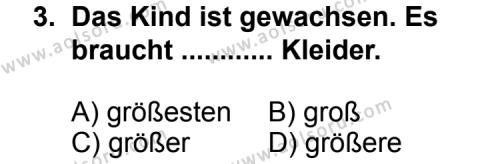 Almanca 5 Dersi 2011 - 2012 Yılı Ek Sınav Soruları 3. Soru