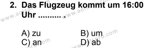 Almanca 5 Dersi 2012 - 2013 Yılı 1. Dönem Sınav Soruları 2. Soru
