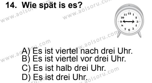 Almanca 5 Dersi 2012-2013 Yılı 2. Dönem Sınavı 14. Soru
