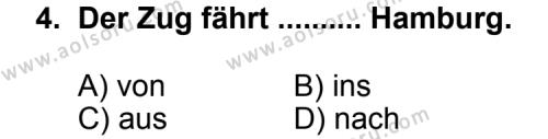 Almanca 5 Dersi 2012 - 2013 Yılı 3. Dönem Sınav Soruları 4. Soru