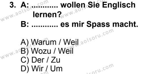 Almanca 5 Dersi 2013 - 2014 Yılı 1. Dönem Sınav Soruları 3. Soru