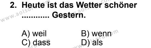 Almanca 5 Dersi 2013 - 2014 Yılı 2. Dönem Sınav Soruları 2. Soru