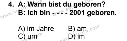 Almanca 5 Dersi 2014 - 2015 Yılı 3. Dönem Sınav Soruları 4. Soru