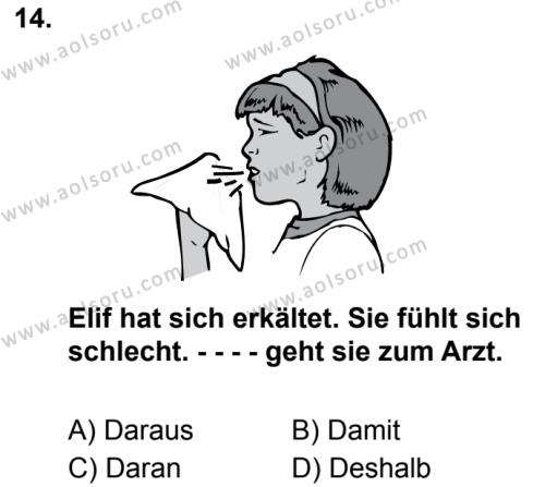 Almanca 5 Dersi 2019-2020 Yılı 2. Dönem Sınavı 14. Soru