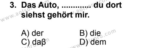 Almanca 6 Dersi 2011 - 2012 Yılı 3. Dönem Sınav Soruları 3. Soru