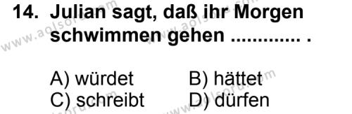 Almanca 6 Dersi 2011-2012 Yılı 3. Dönem Sınavı 14. Soru
