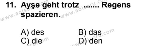 Almanca 6 Dersi 2012-2013 Yılı 1. Dönem Sınavı 11. Soru