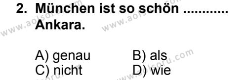 Almanca 6 Dersi 2012 - 2013 Yılı 2. Dönem Sınav Soruları 2. Soru