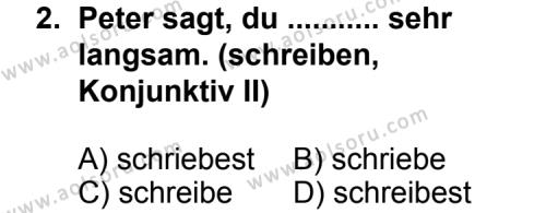 Almanca 6 Dersi 2013 - 2014 Yılı 1. Dönem Sınav Soruları 2. Soru