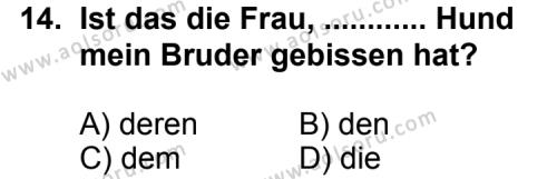 Almanca 6 Dersi 2013-2014 Yılı 2. Dönem Sınavı 14. Soru