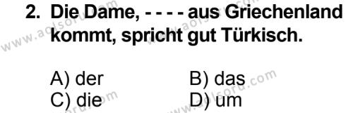 Almanca 6 Dersi 2014 - 2015 Yılı 3. Dönem Sınav Soruları 2. Soru
