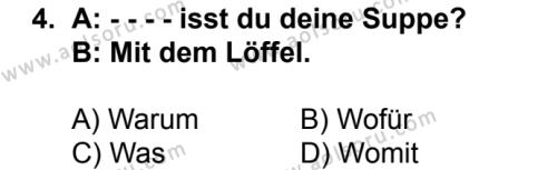 Almanca 6 Dersi 2016 - 2017 Yılı 1. Dönem Sınav Soruları 4. Soru