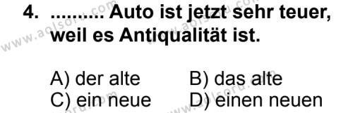 Almanca 7 Dersi 2011-2012 Yılı 1. Dönem Sınavı 4. Soru