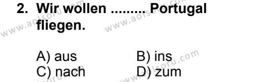 Almanca 7 Dersi 2012 - 2013 Yılı 1. Dönem Sınav Soruları 2. Soru