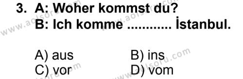 Almanca 7 Dersi 2012-2013 Yılı 2. Dönem Sınavı 3. Soru