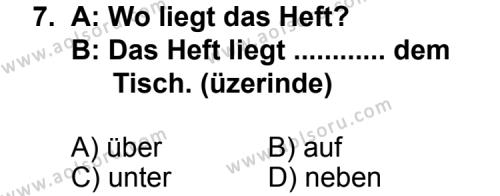 Almanca 7 Dersi 2012-2013 Yılı 2. Dönem Sınavı 7. Soru