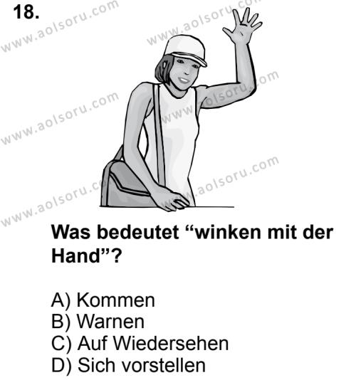 Almanca 7 Dersi 2013-2014 Yılı 3. Dönem Sınavı 18. Soru