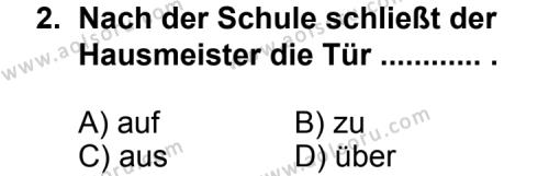 Almanca 8 Dersi 2011-2012 Yılı 1. Dönem Sınavı 2. Soru