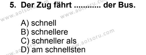Almanca 8 Dersi 2011-2012 Yılı 1. Dönem Sınavı 5. Soru