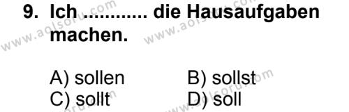 Almanca 8 Dersi 2011-2012 Yılı 2. Dönem Sınavı 9. Soru